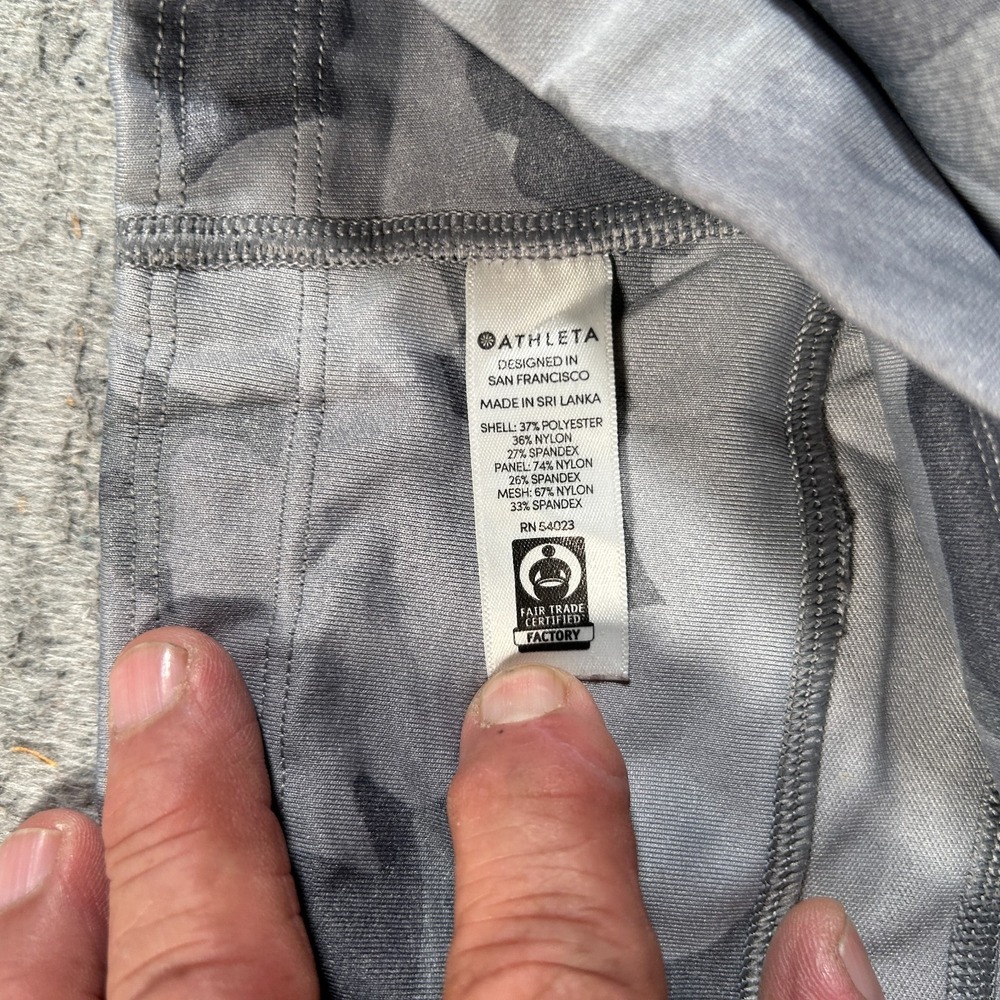 Athleta All In Camo 7/8 Tights Womens S Gray Nylon Stretch Pull On Active‎ Yoga - Picture 5 of 12